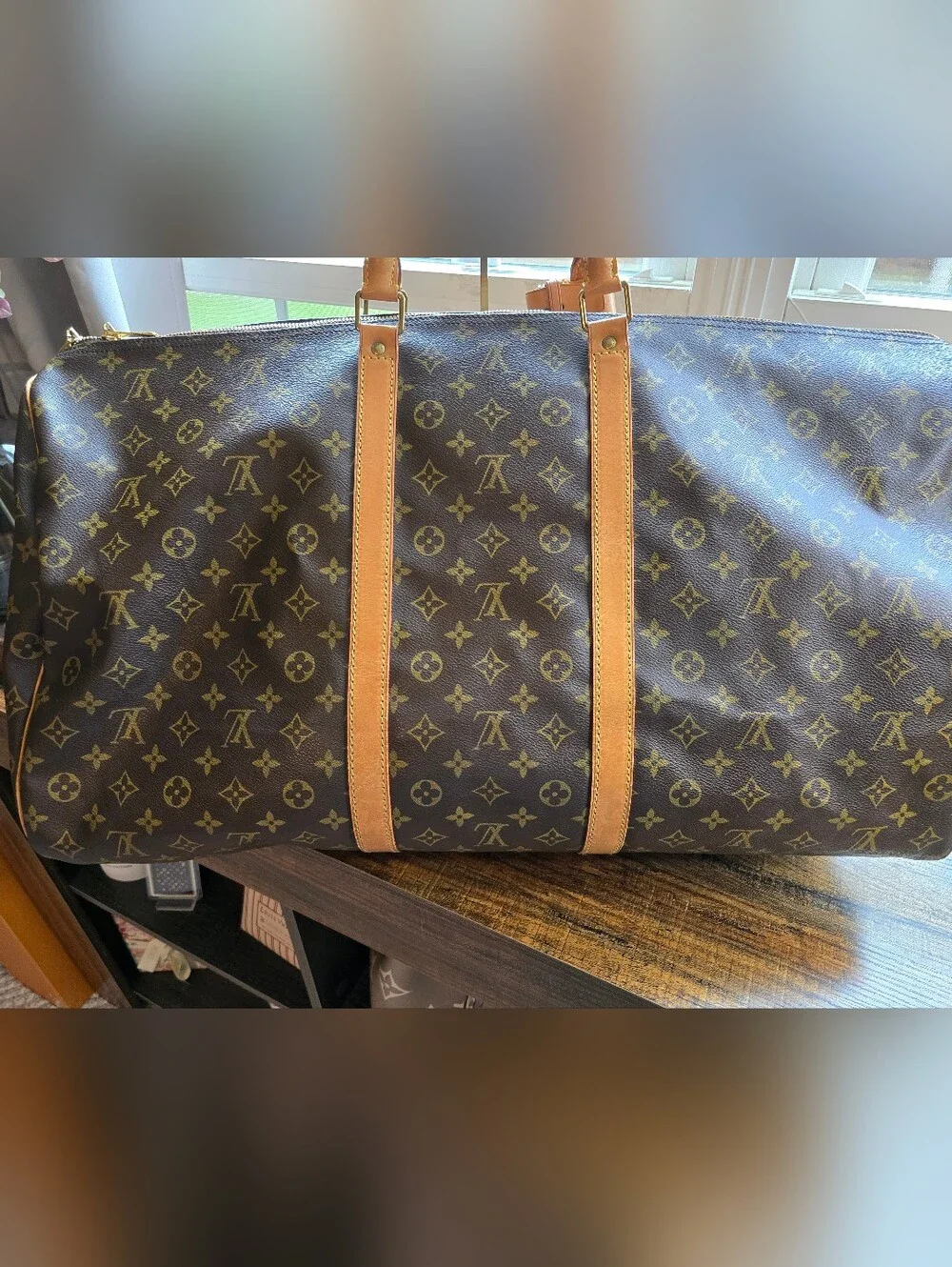 Louis Vuitton Brown Monogram Keepall 60 Travel Duffel